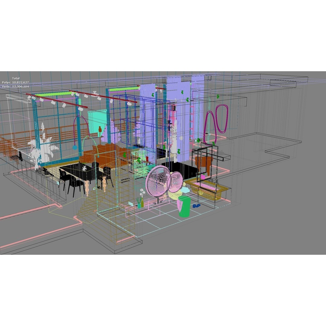Modern Residential Interior 3D Model – High-Quality Apartment Design, FBX - View 45