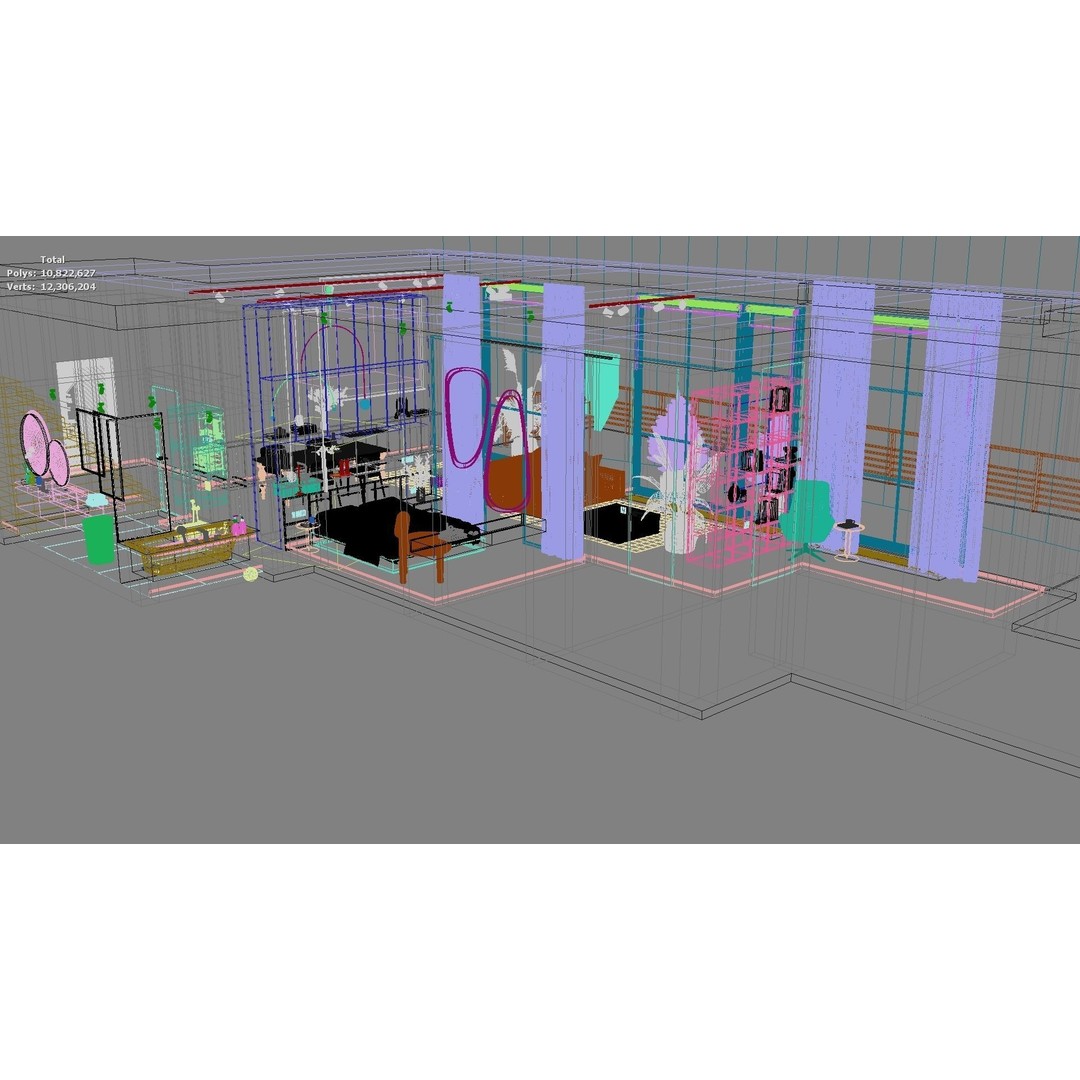 Modern Residential Interior 3D Model – High-Quality Apartment Design, FBX - View 46