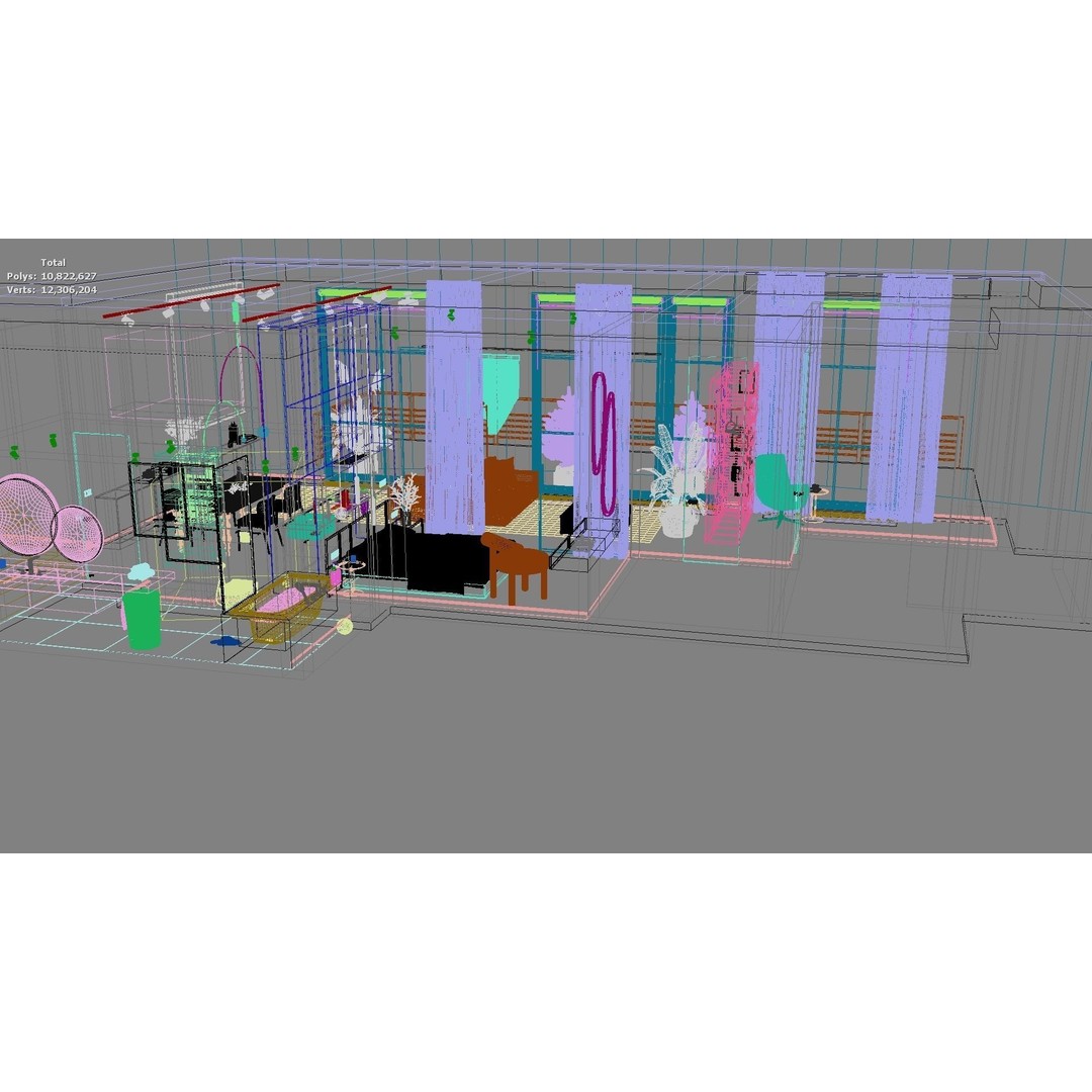 Modern Residential Interior 3D Model – High-Quality Apartment Design, FBX - View 47