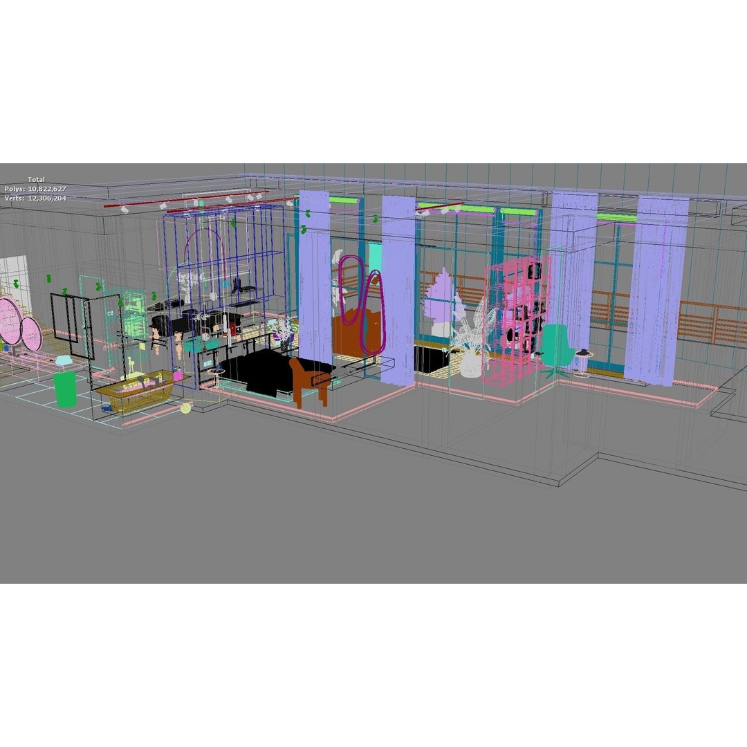 Modern Residential Interior 3D Model – High-Quality Apartment Design, FBX - View 48