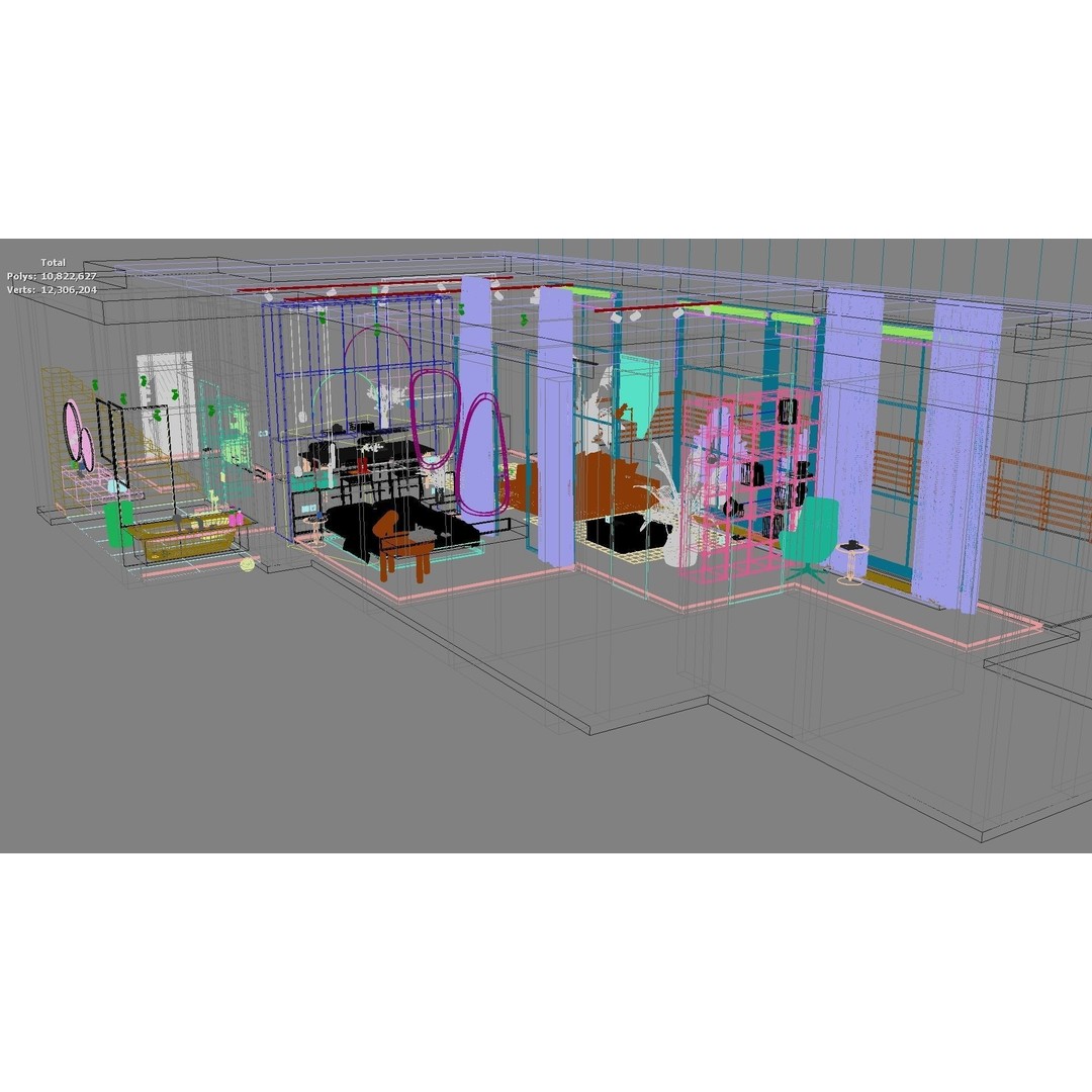 Modern Residential Interior 3D Model – High-Quality Apartment Design, FBX - View 49