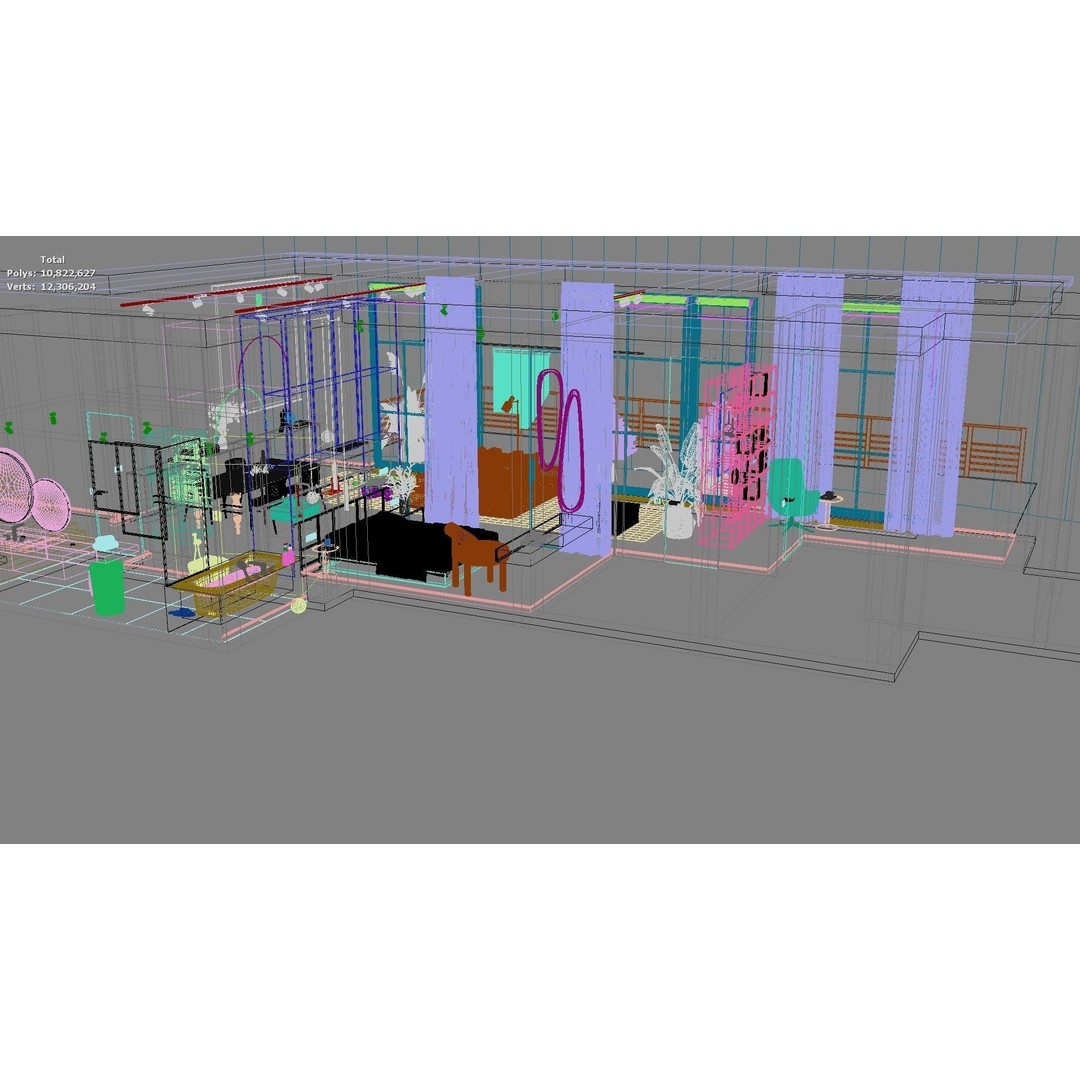 Modern Residential Interior 3D Model – High-Quality Apartment Design, FBX - View 50