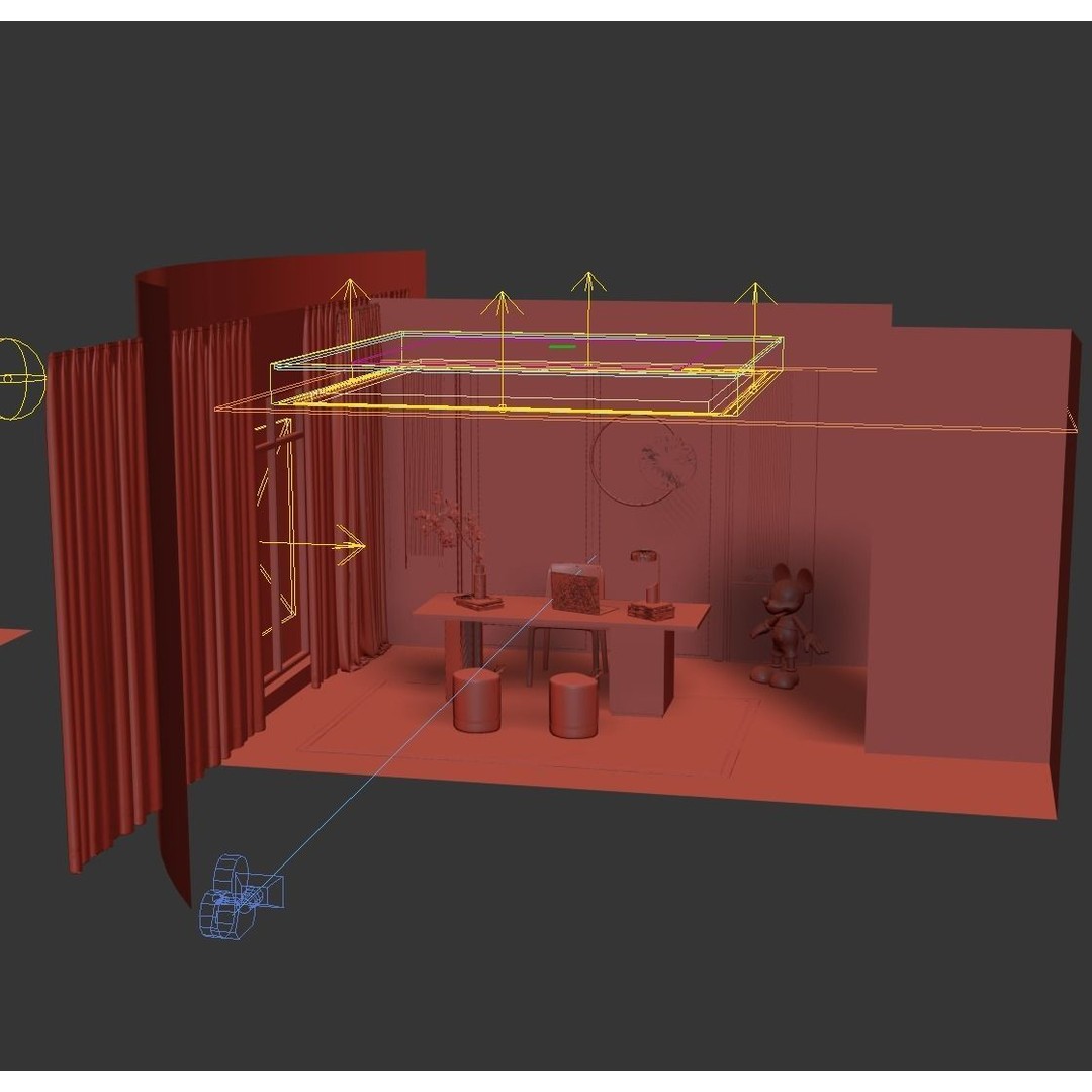 Office Workspace Essentials 3D Model – Modern Interior Scene, FBX