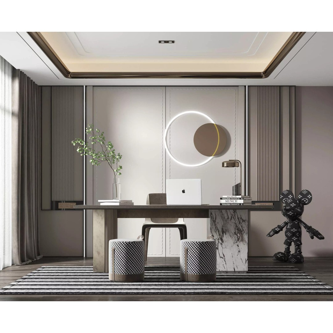 Office Workspace Essentials 3D Model – Modern Interior Scene, FBX - View 2