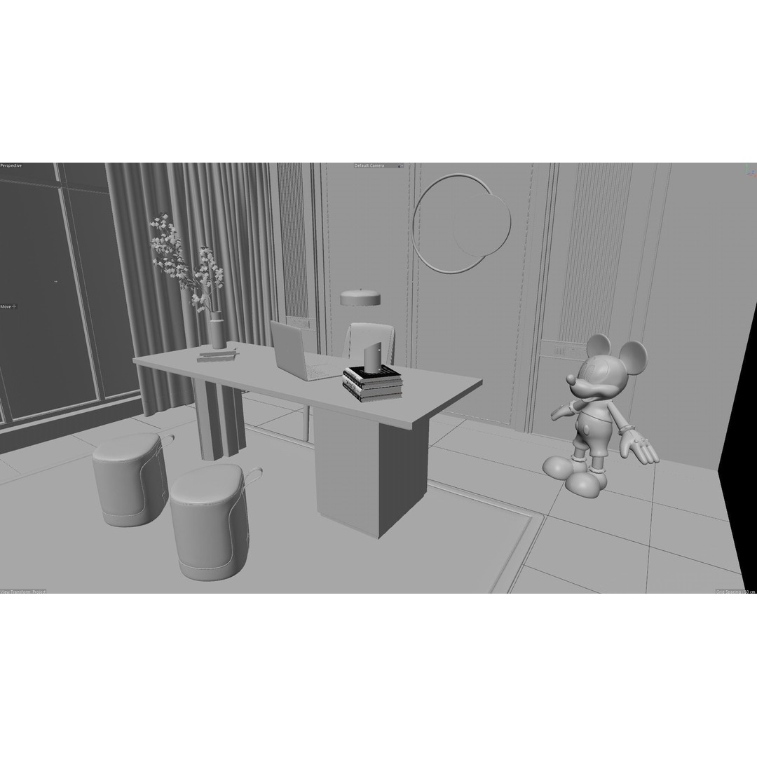 Office Workspace Essentials 3D Model – Modern Interior Scene, FBX - View 6