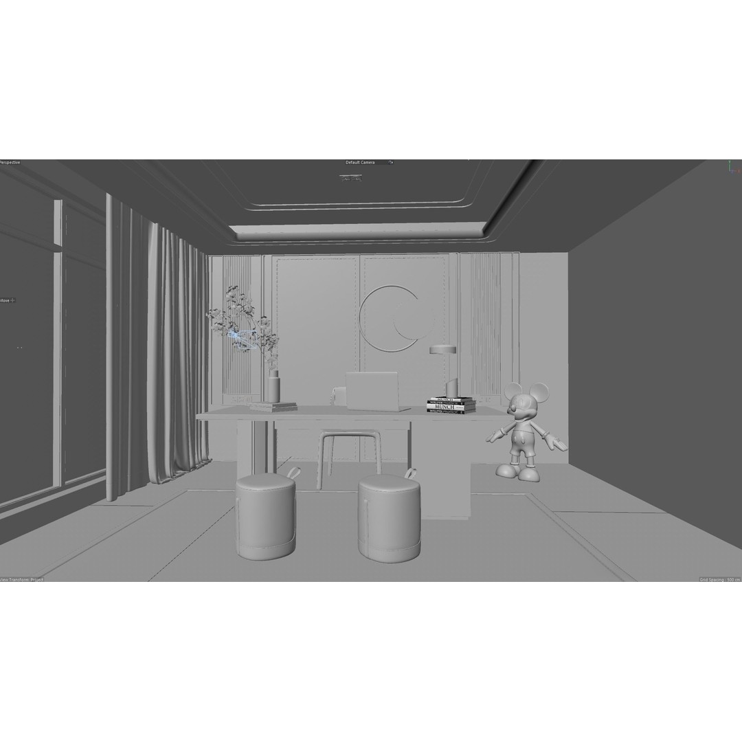 Office Workspace Essentials 3D Model – Modern Interior Scene, FBX - View 7