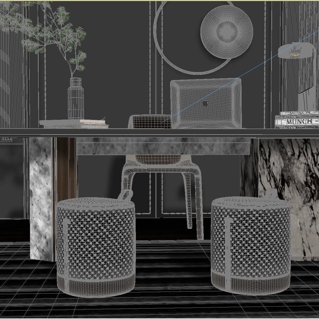 Office Workspace Essentials 3D Model – Modern Interior Scene, FBX - View 8