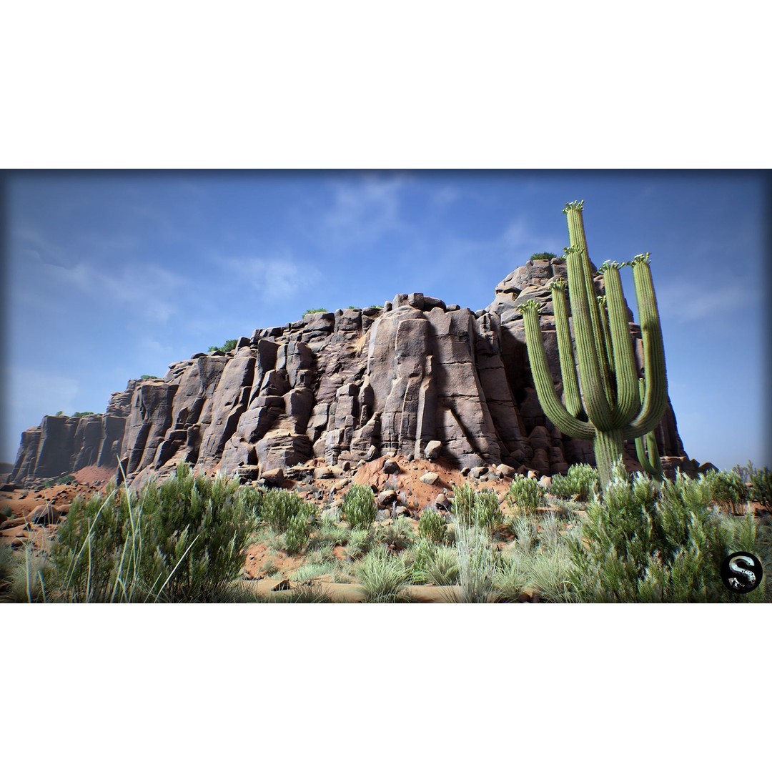 Red Desert Pack 3D Model – Low Poly Nature Asset for Unreal Engine - View 9