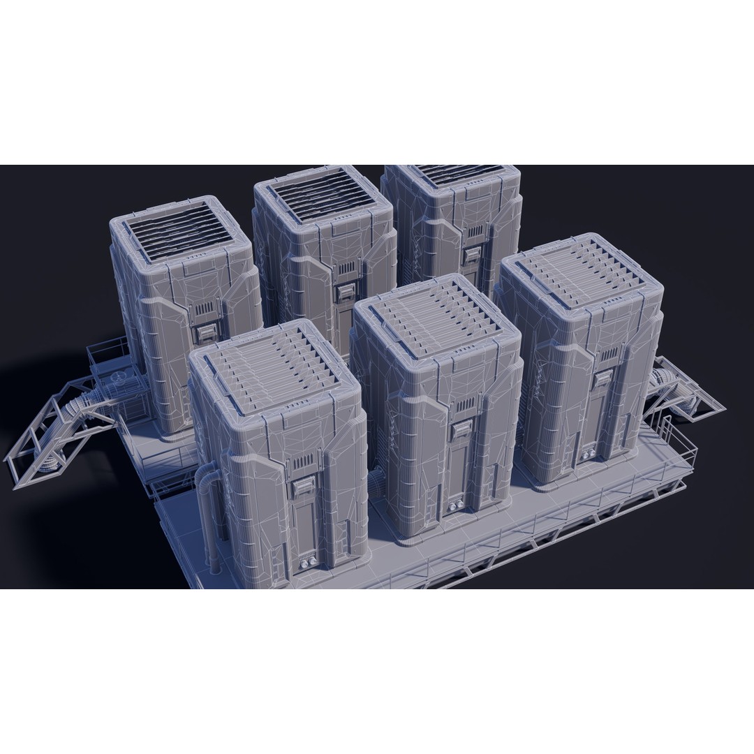 Sci-Fi Building 3D Model – Low Poly PBR Industrial Asset, FBX & OBJ - View 19