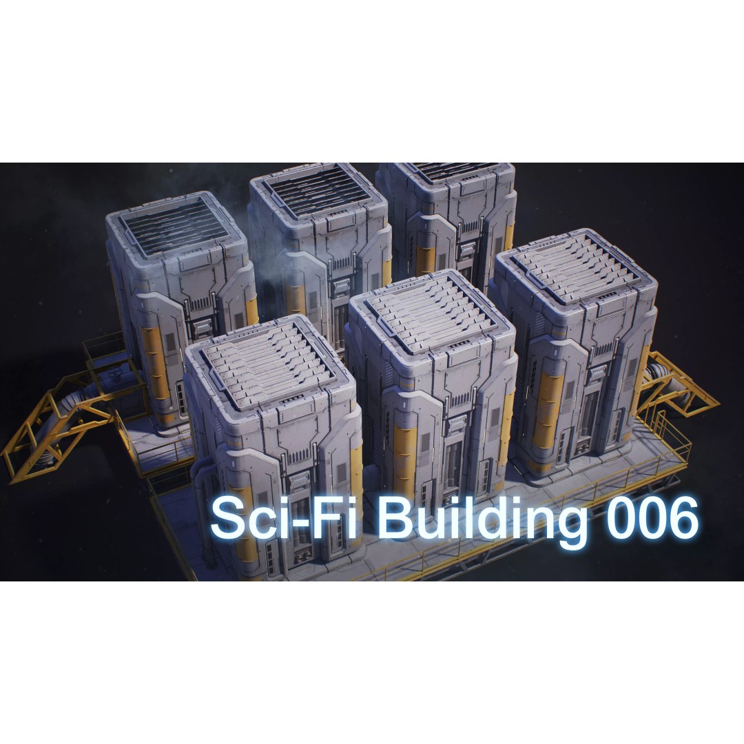 Sci-Fi Building 3D Model – Low Poly PBR Industrial Asset, FBX & OBJ - View 2
