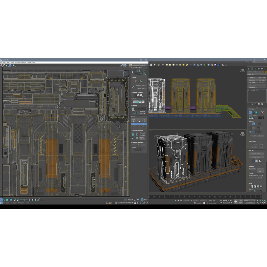 Sci-Fi Building 3D Model – Low Poly PBR Industrial Asset, FBX & OBJ - View 6