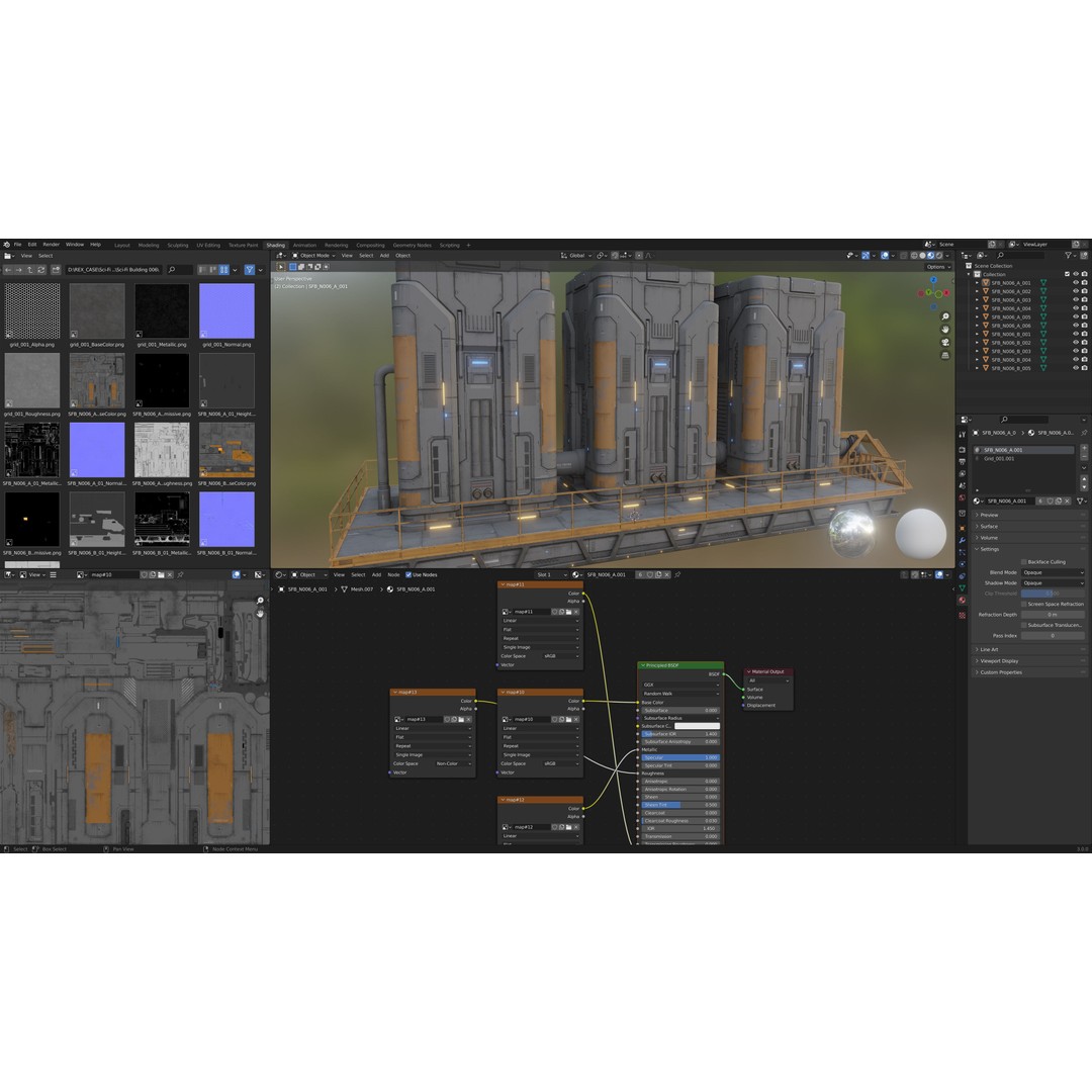 Sci-Fi Building 3D Model – Low Poly PBR Industrial Asset, FBX & OBJ - View 9