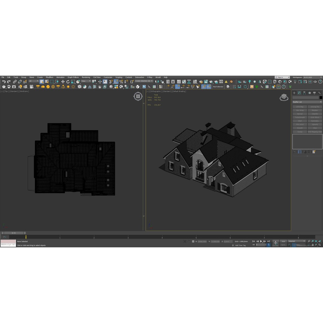 Modern House 3D Model – High Poly Mansion with PBR Textures, FBX