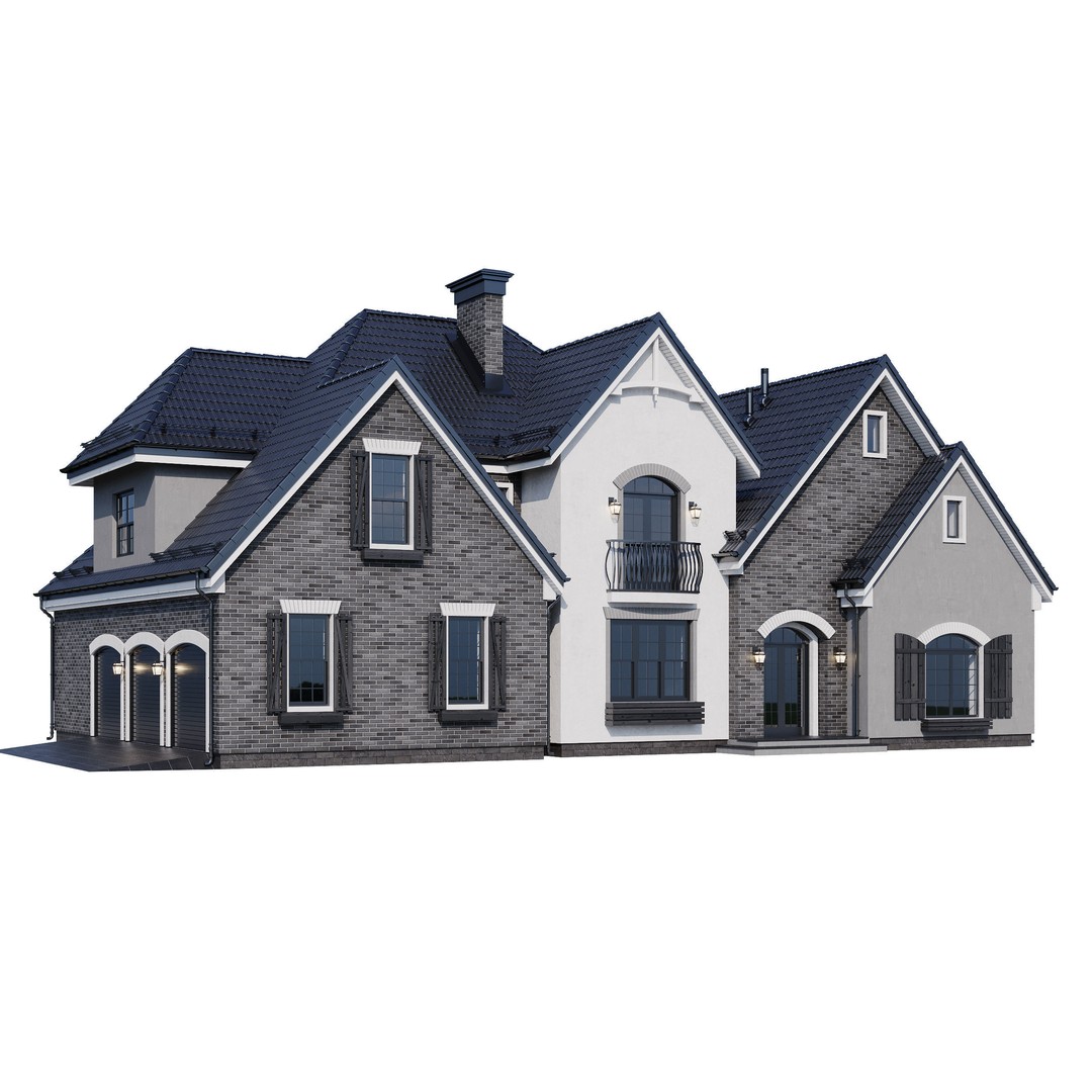 Modern House 3D Model – High Poly Mansion with PBR Textures, FBX - View 11