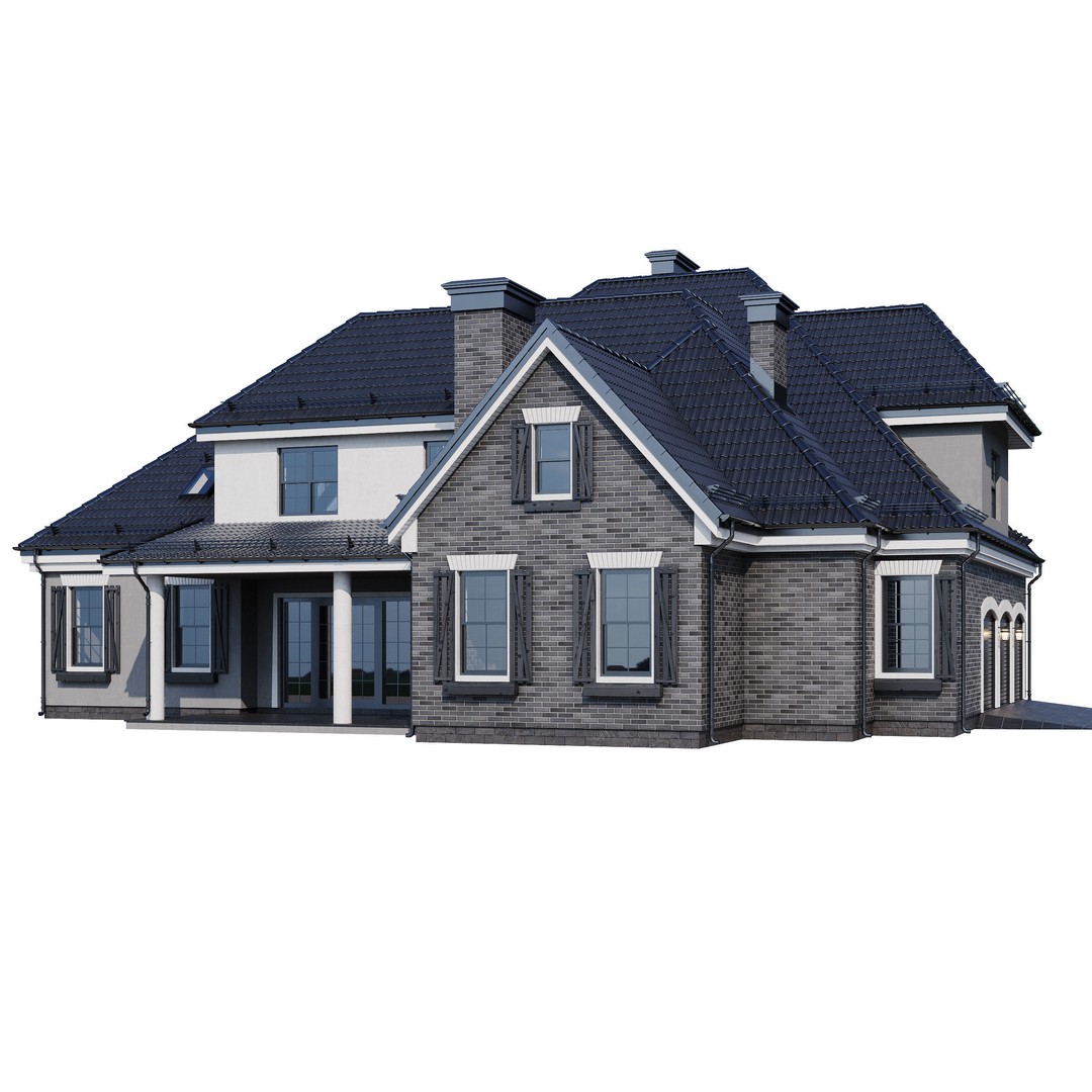 Modern House 3D Model – High Poly Mansion with PBR Textures, FBX - View 12