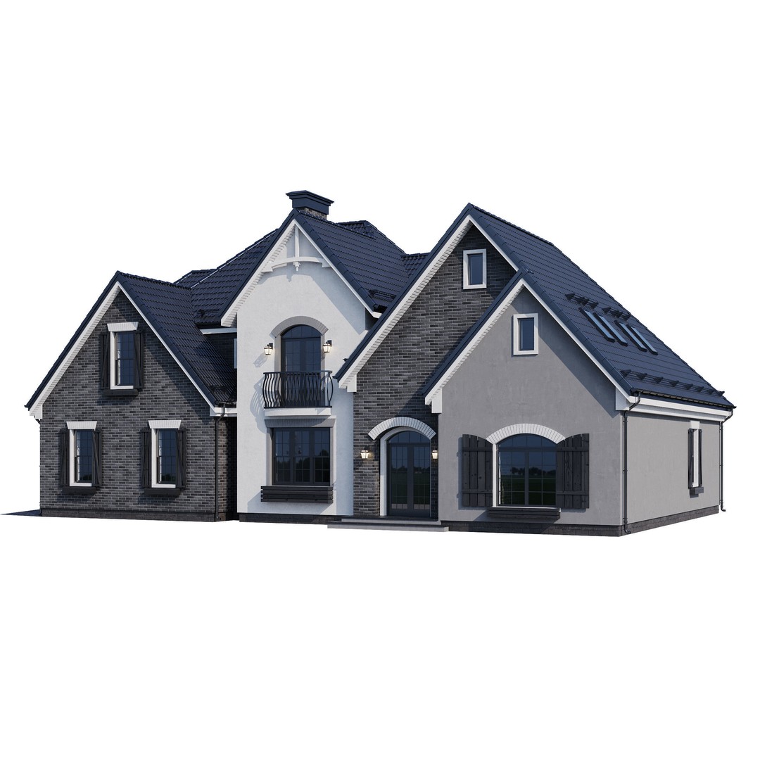 Modern House 3D Model – High Poly Mansion with PBR Textures, FBX - View 13
