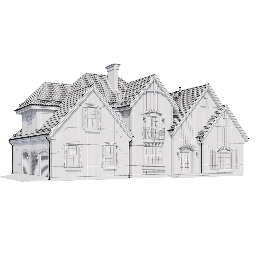 Modern House 3D Model – High Poly Mansion with PBR Textures, FBX - View 15