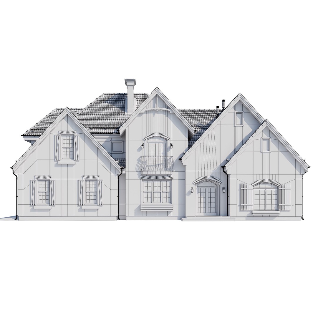 Modern House 3D Model – High Poly Mansion with PBR Textures, FBX - View 16