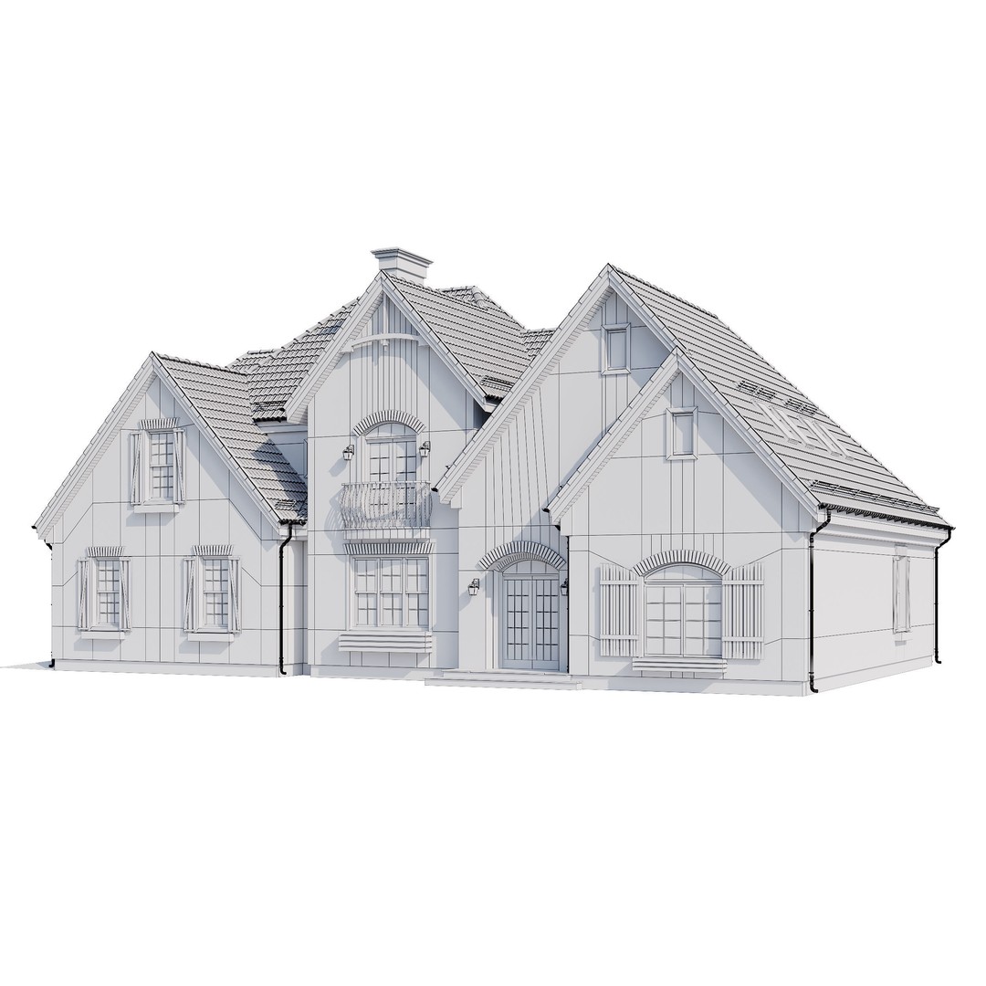 Modern House 3D Model – High Poly Mansion with PBR Textures, FBX - View 17