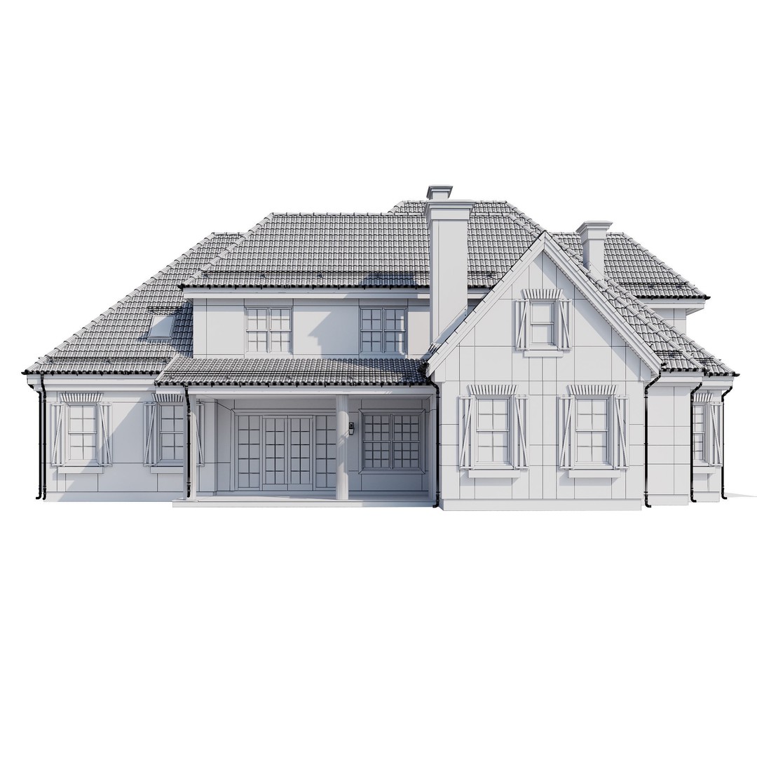 Modern House 3D Model – High Poly Mansion with PBR Textures, FBX - View 18