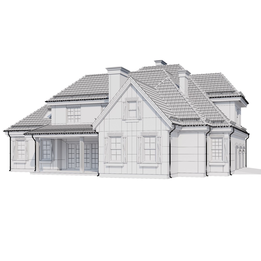 Modern House 3D Model – High Poly Mansion with PBR Textures, FBX - View 19