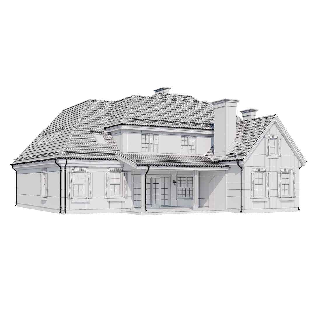 Modern House 3D Model – High Poly Mansion with PBR Textures, FBX - View 20