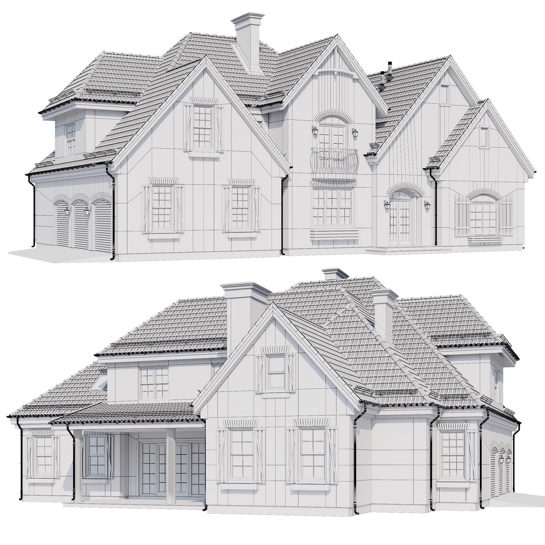 Modern House 3D Model – High Poly Mansion with PBR Textures, FBX - View 22