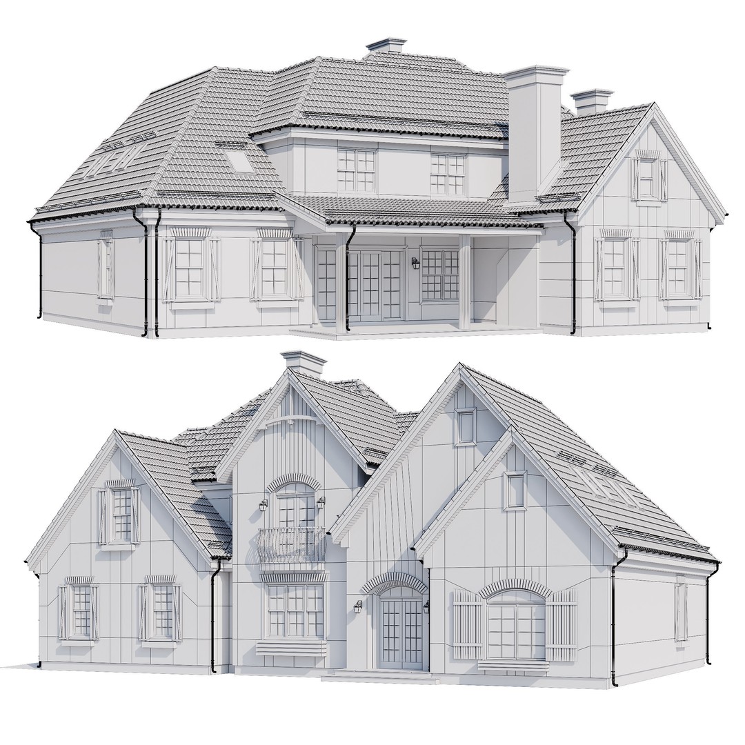 Modern House 3D Model – High Poly Mansion with PBR Textures, FBX - View 23