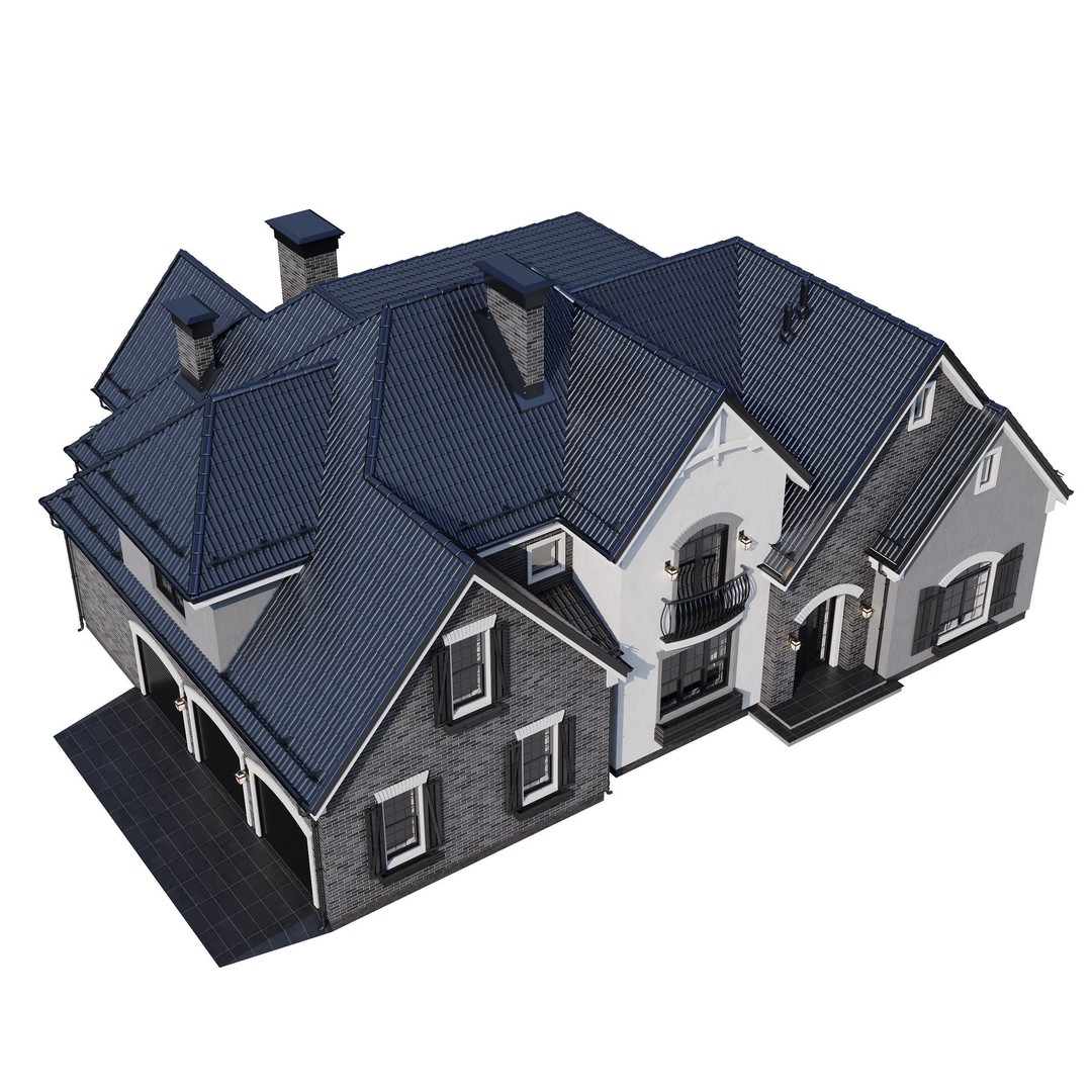 Modern House 3D Model – High Poly Mansion with PBR Textures, FBX - View 6