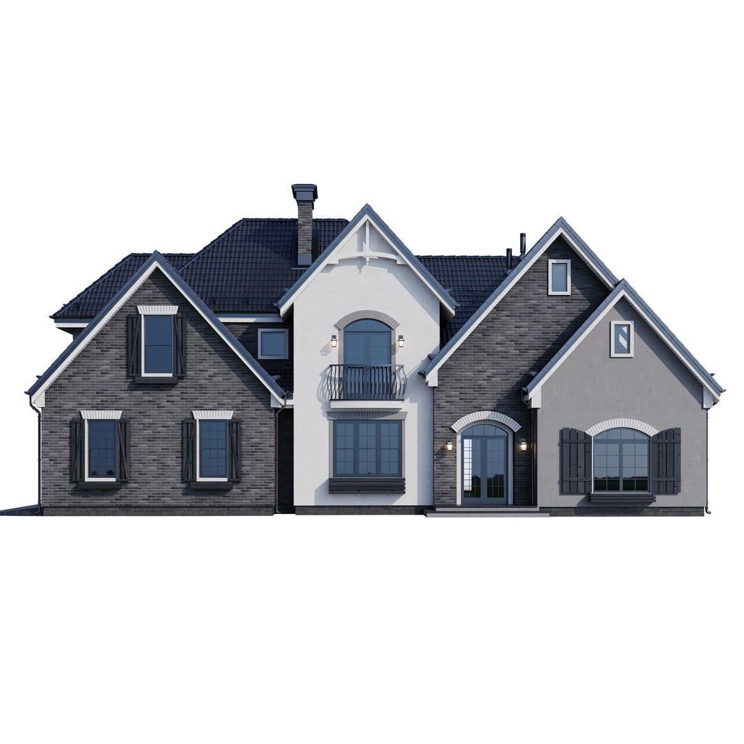 Modern House 3D Model – High Poly Mansion with PBR Textures, FBX - View 7