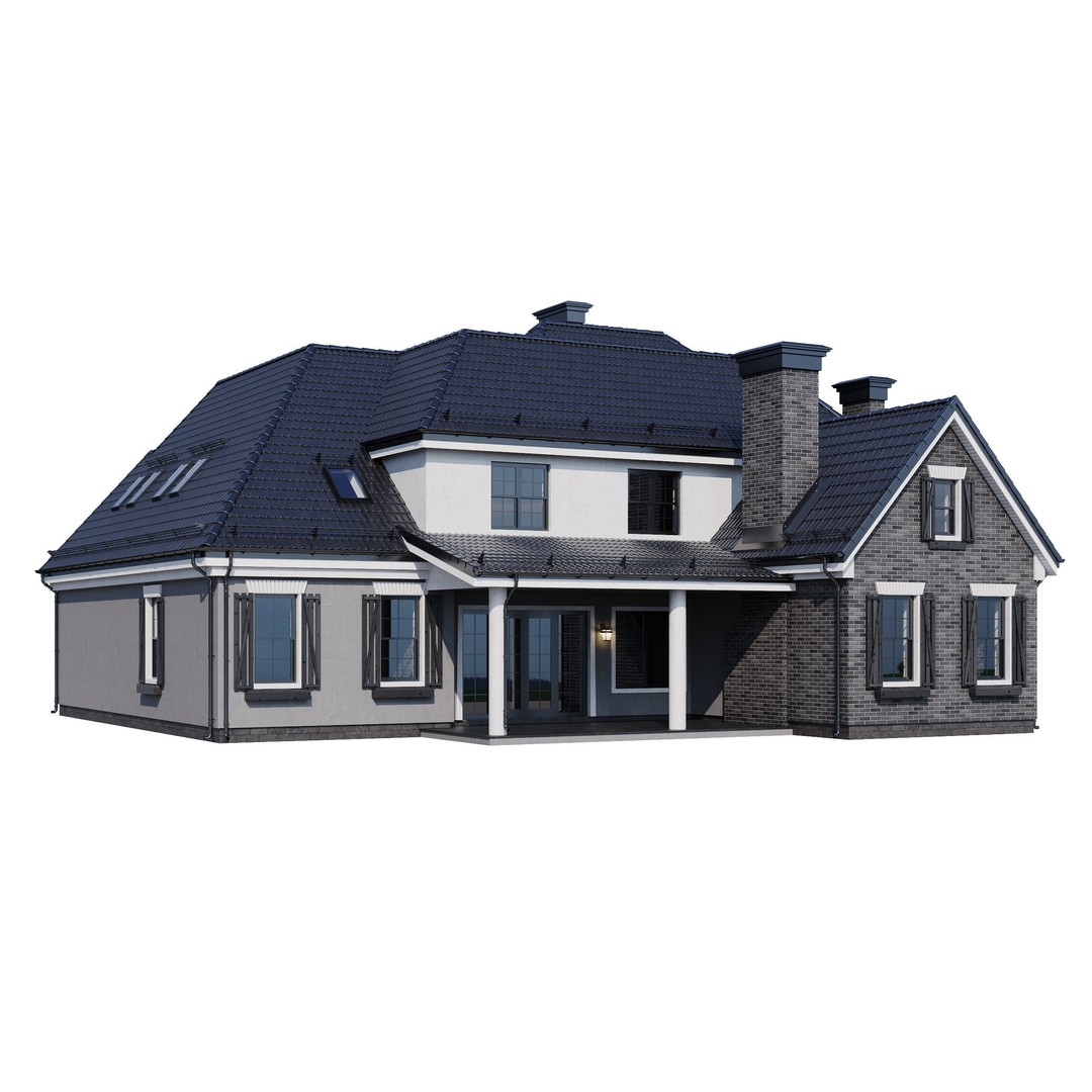 Modern House 3D Model – High Poly Mansion with PBR Textures, FBX - View 8