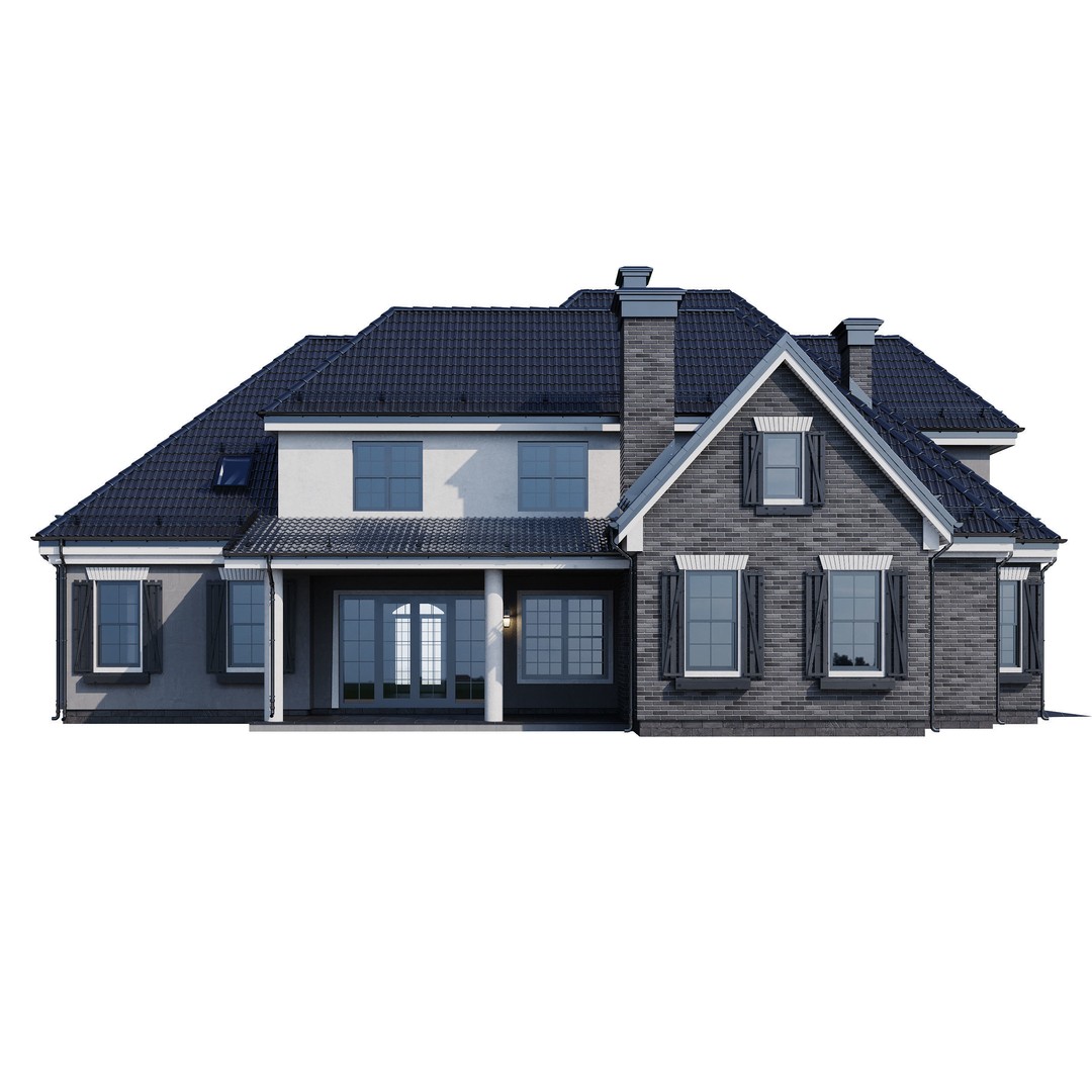 Modern House 3D Model – High Poly Mansion with PBR Textures, FBX - View 9