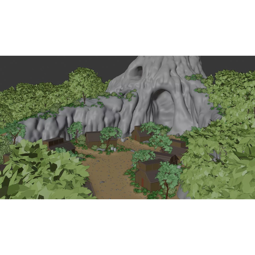 Enchanted Tree Village 3D Model – PBR Exterior Environment, FBX - View 17