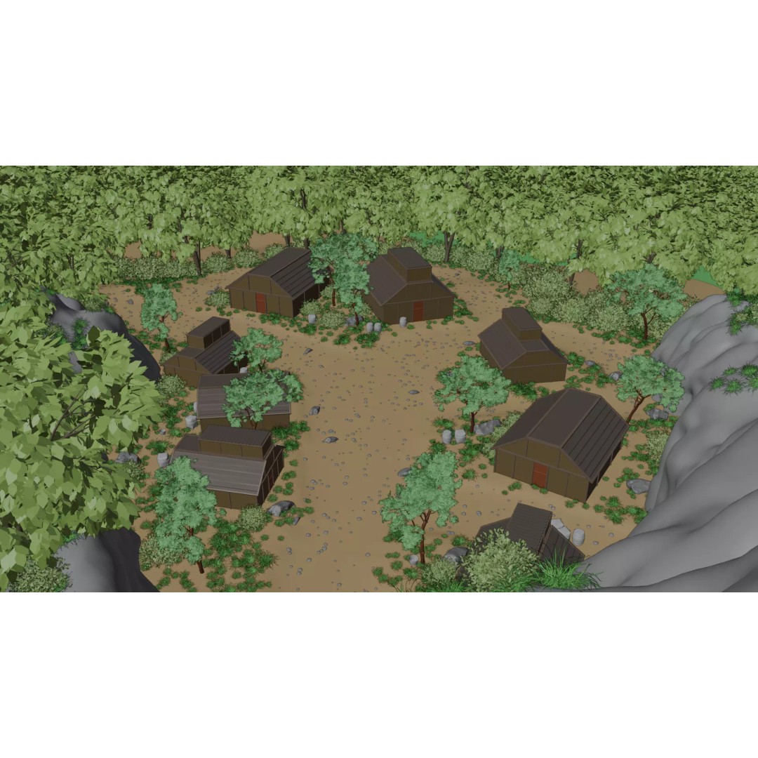 Enchanted Tree Village 3D Model – PBR Exterior Environment, FBX - View 18