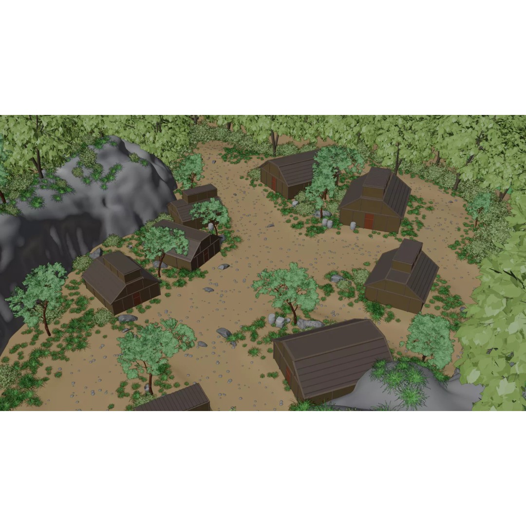 Enchanted Tree Village 3D Model – PBR Exterior Environment, FBX - View 19