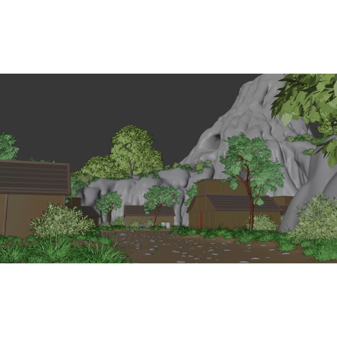 Enchanted Tree Village 3D Model – PBR Exterior Environment, FBX - View 21