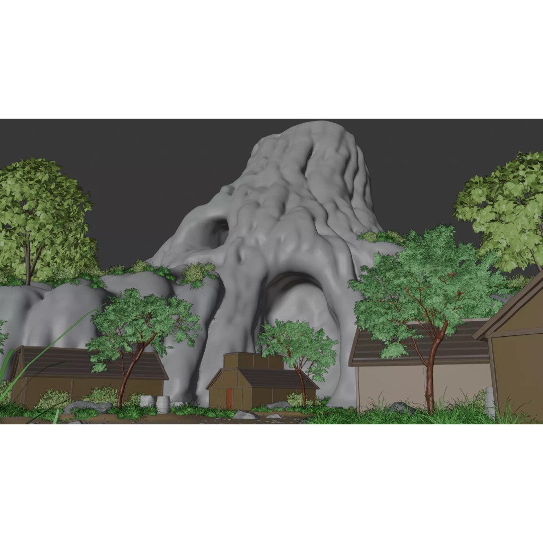 Enchanted Tree Village 3D Model – PBR Exterior Environment, FBX - View 22