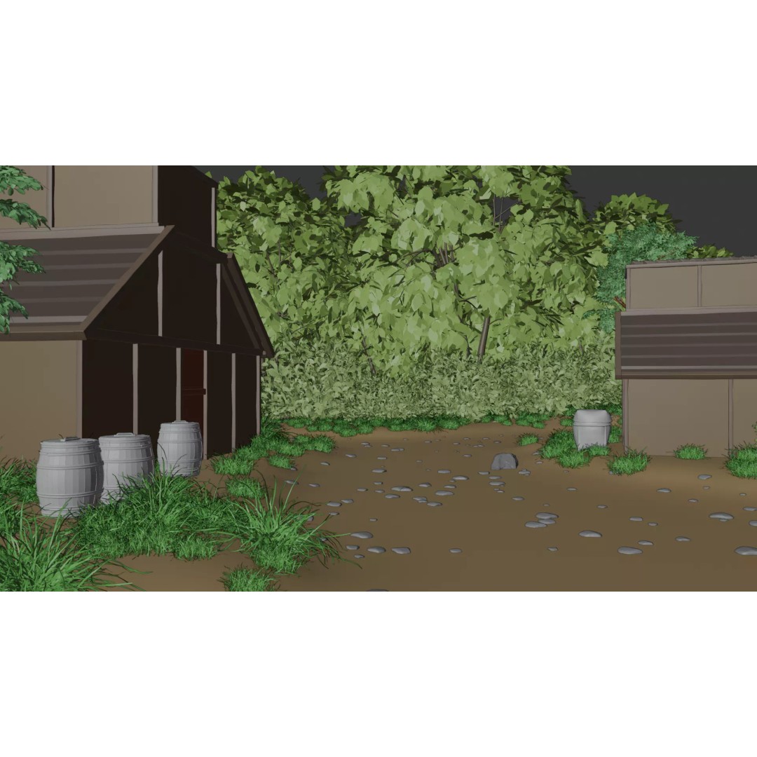 Enchanted Tree Village 3D Model – PBR Exterior Environment, FBX - View 23