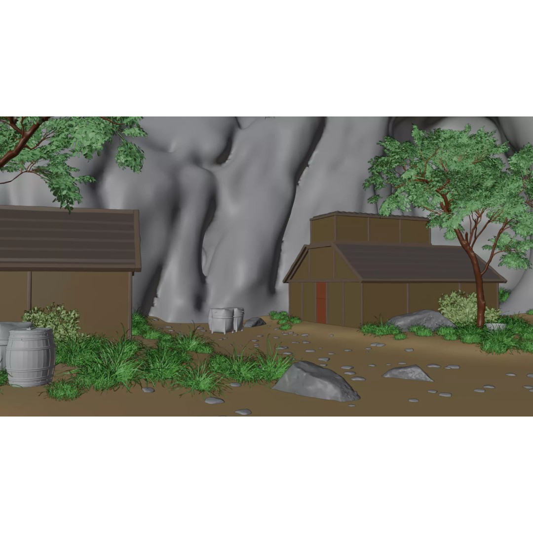 Enchanted Tree Village 3D Model – PBR Exterior Environment, FBX - View 24