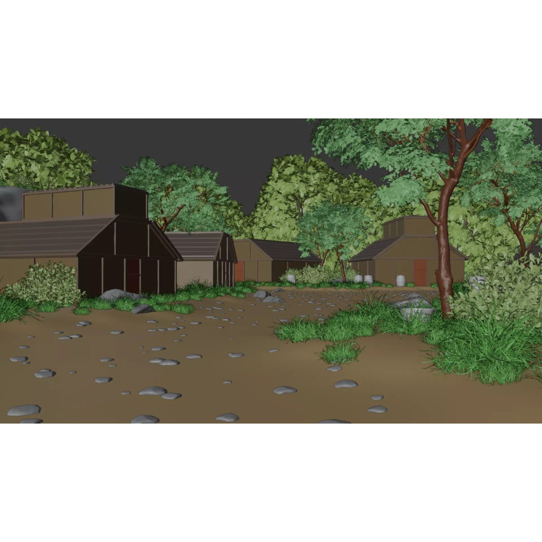 Enchanted Tree Village 3D Model – PBR Exterior Environment, FBX - View 26