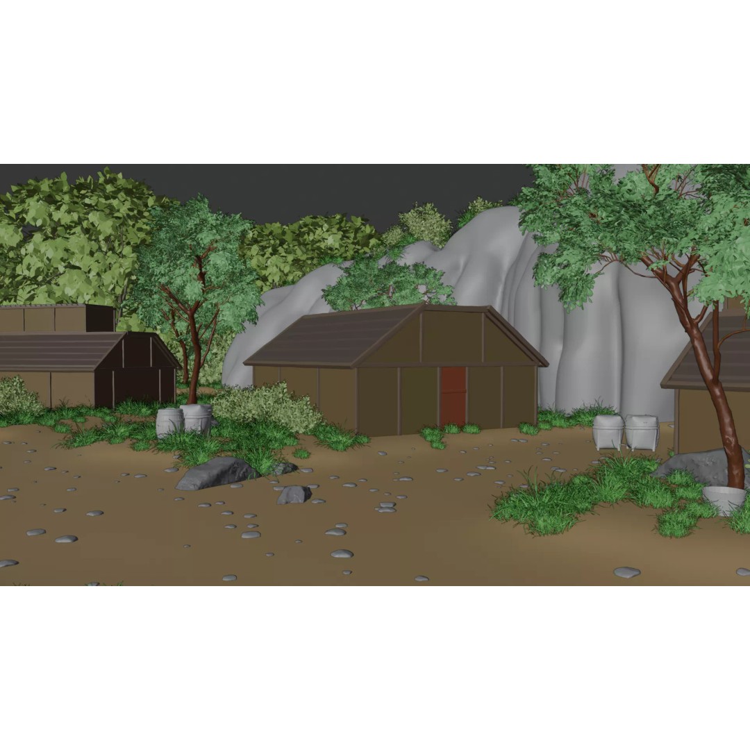 Enchanted Tree Village 3D Model – PBR Exterior Environment, FBX - View 27