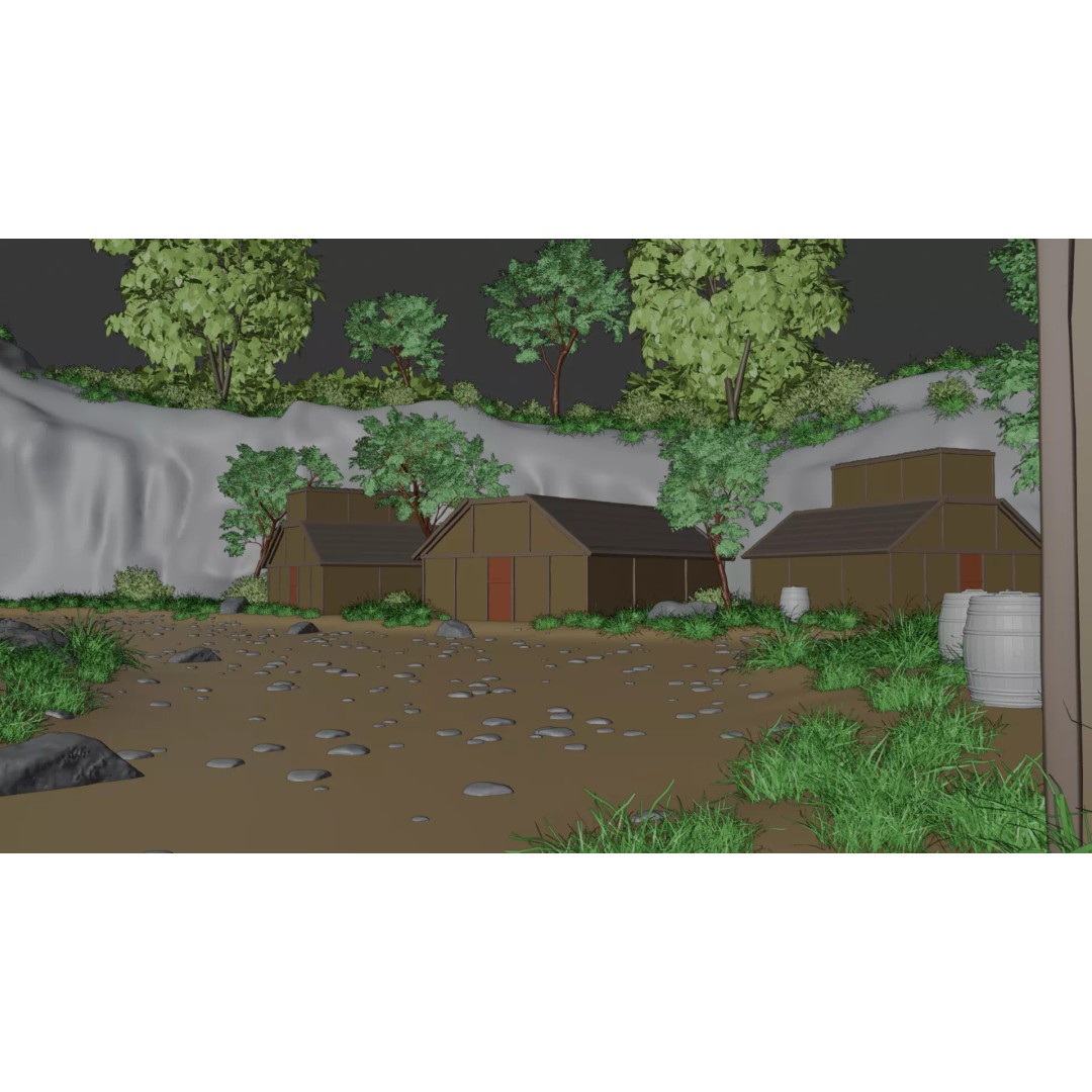 Enchanted Tree Village 3D Model – PBR Exterior Environment, FBX - View 28