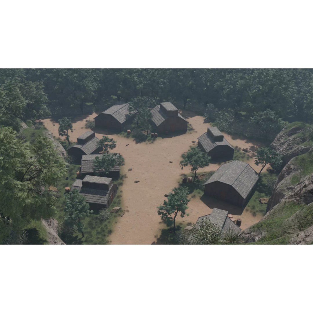 Enchanted Tree Village 3D Model – PBR Exterior Environment, FBX - View 3
