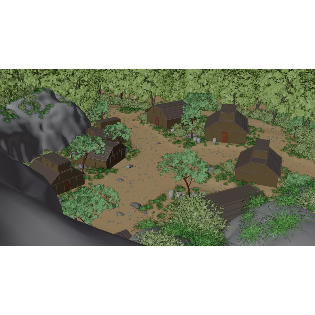 Enchanted Tree Village 3D Model – PBR Exterior Environment, FBX - View 30