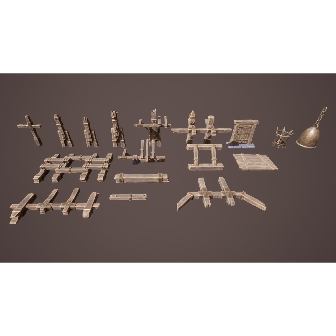 Brutal Architecture 3D Model – Low Poly Game Asset, FBX