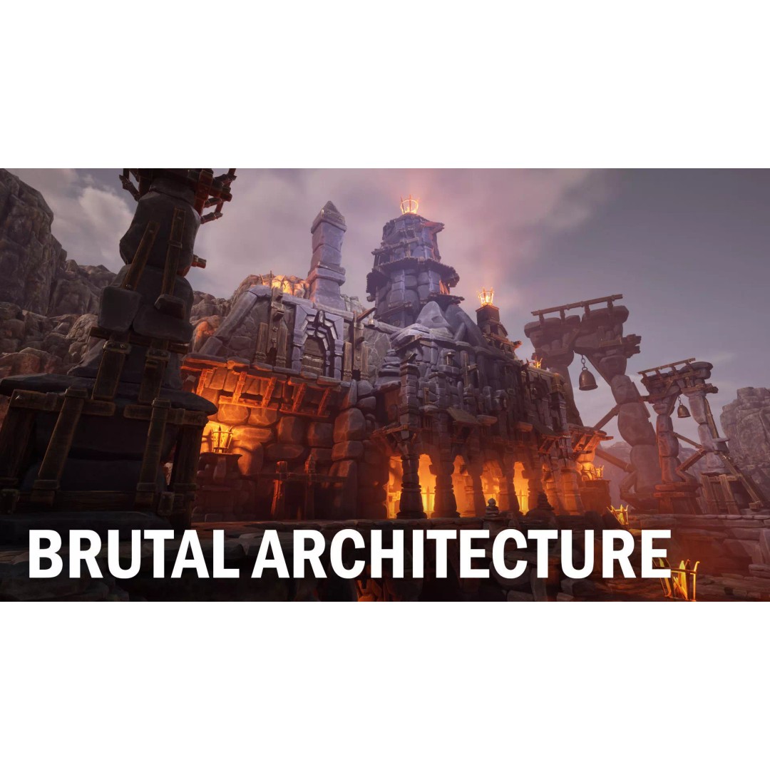 Brutal Architecture 3D Model – Low Poly Game Asset, FBX - View 2