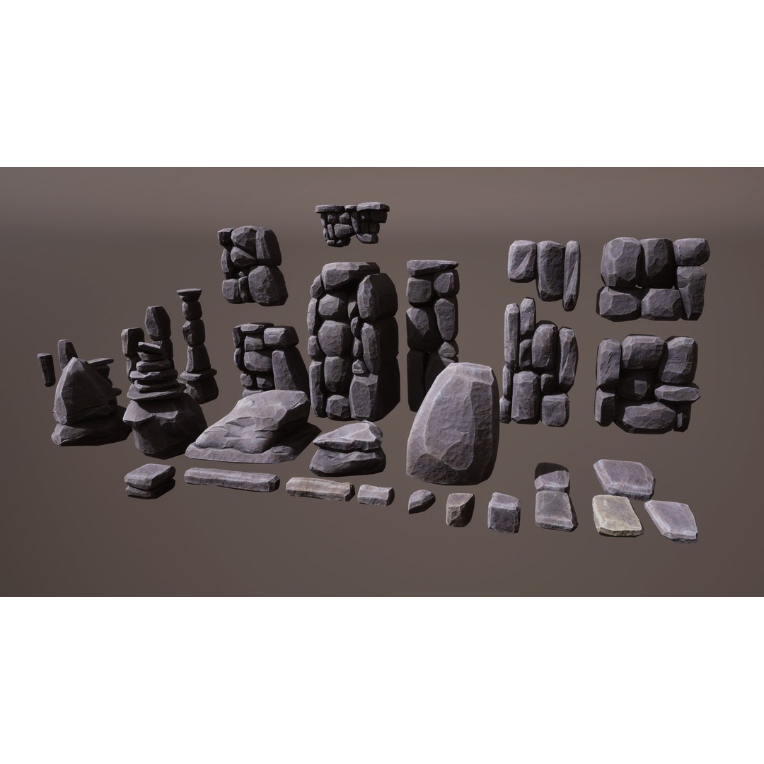 Brutal Architecture 3D Model – Low Poly Game Asset, FBX - View 9
