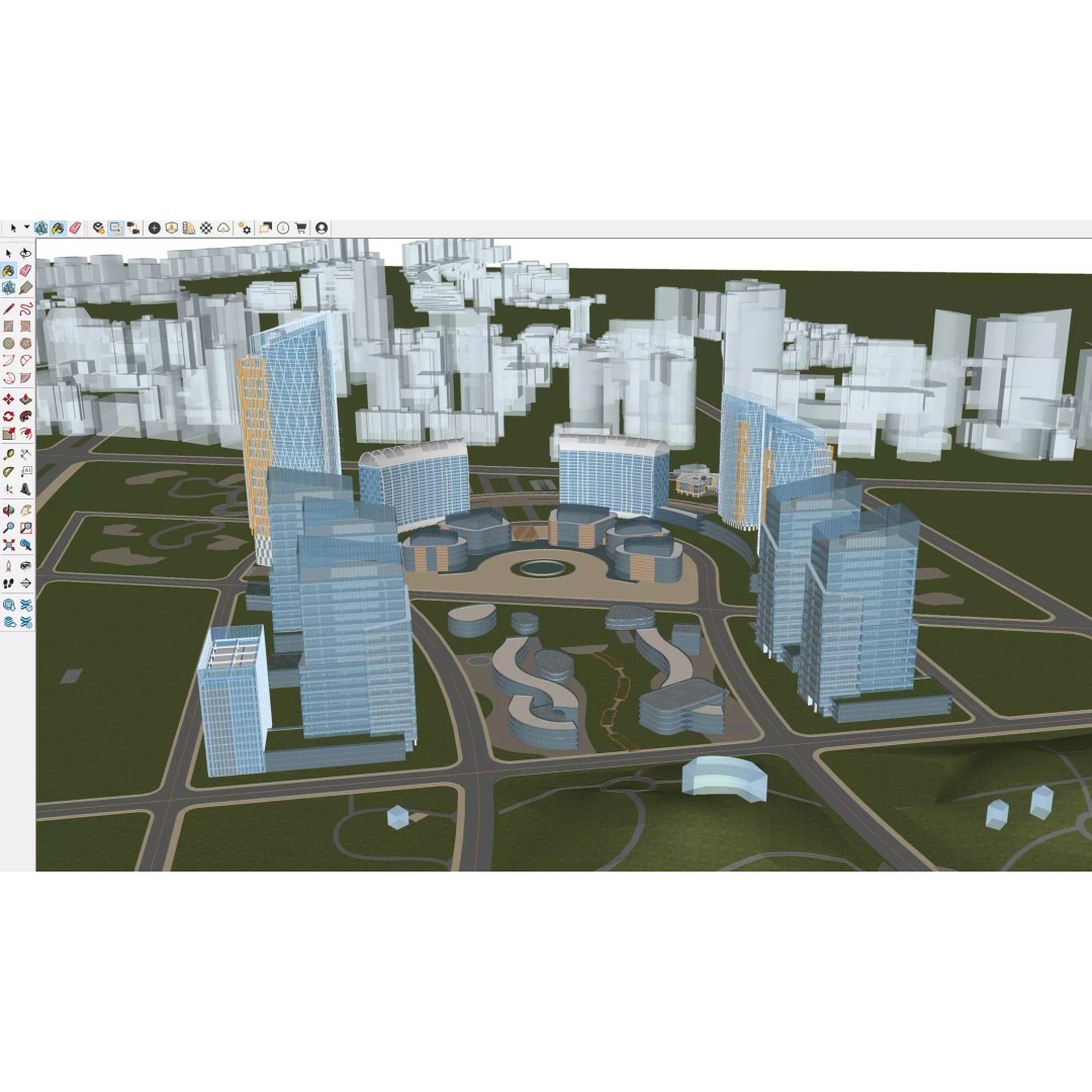 Futuristic Cityscape 3D Model – High-Quality Archviz Asset, FBX