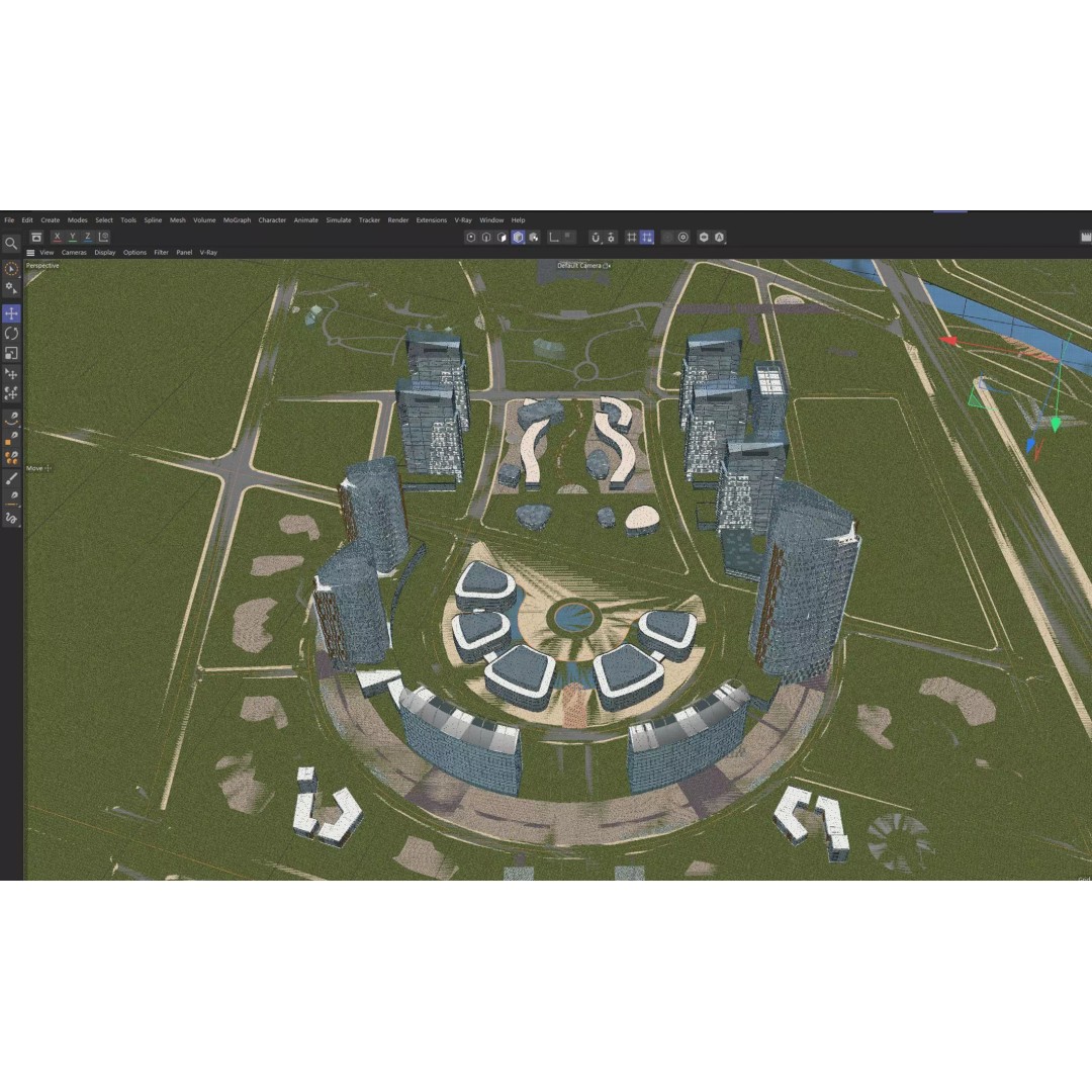 Futuristic Cityscape 3D Model – High-Quality Archviz Asset, FBX - View 10