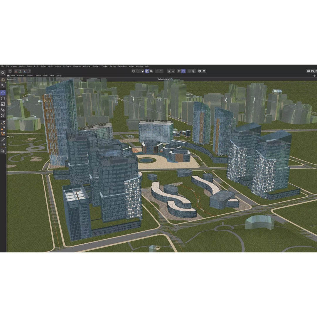 Futuristic Cityscape 3D Model – High-Quality Archviz Asset, FBX - View 11